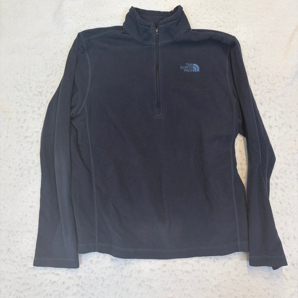 The North Face 1/4 Zip Fleece Pullover Mens Medium Navy Blue TKA 100